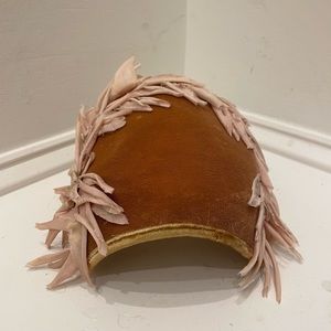 Velvet head piece with flowers circa 1920?